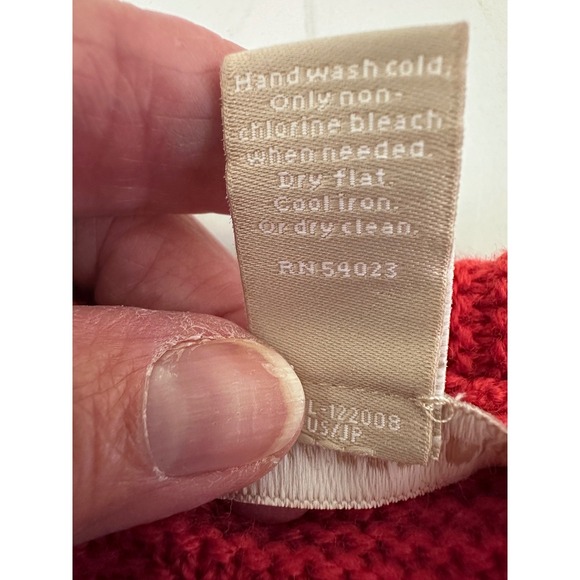 Banana Republic Red Knit Cowl Neck Wool Blend Sweater Long Sleeve Women's Size S - Picture 9 of 9